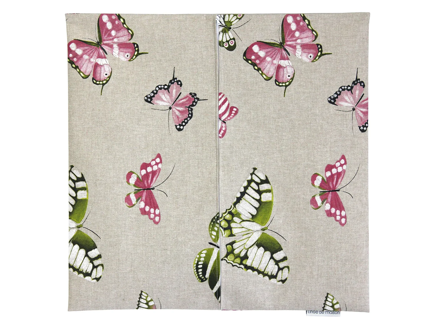 Housse de coussin 45x45 cm TERROSSA Papillons roses Polycoton