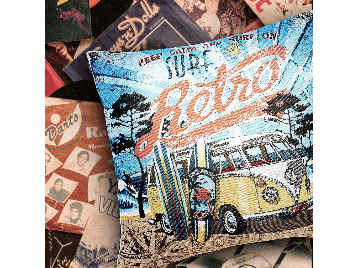 Housse de coussin 45x45 cm KOMBI Jaune