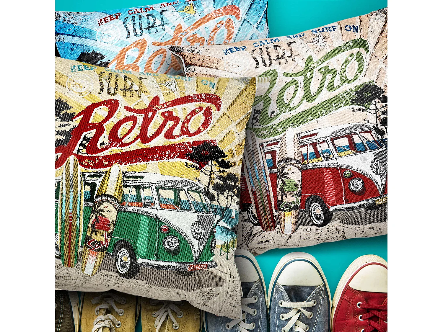 Housse de coussin 45x45 cm KOMBI Jaune