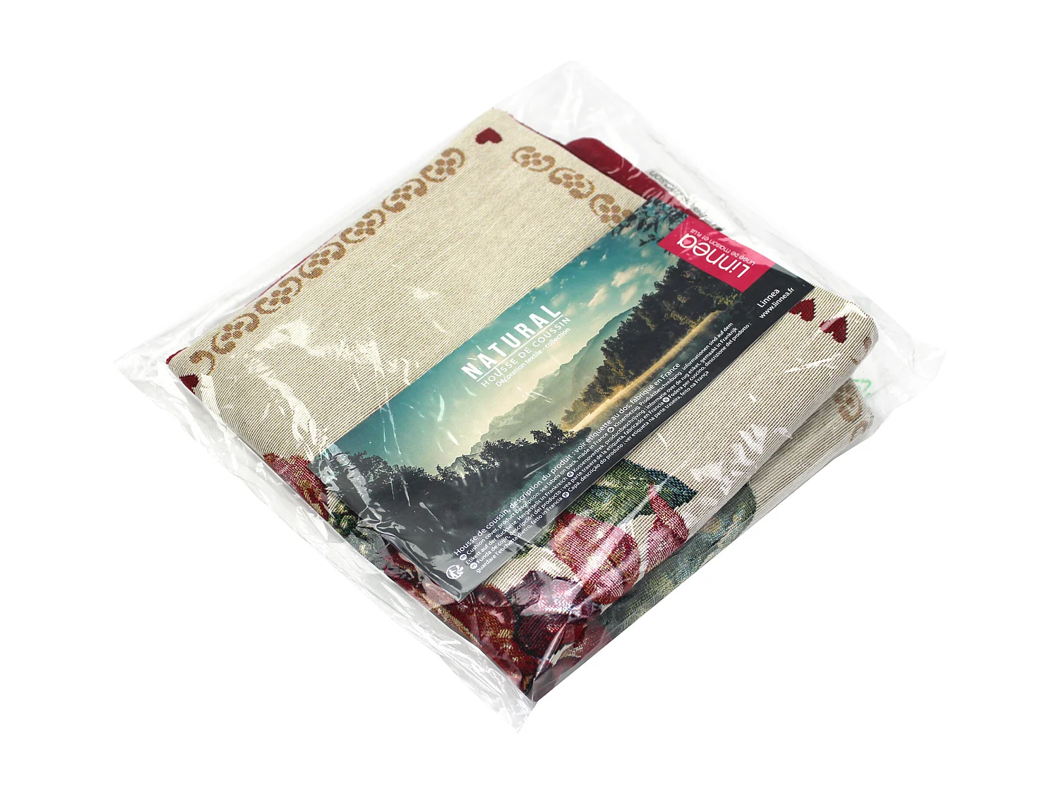 Housse de coussin 45x45 cm DARZO Poinsettia Etoile de Noël polycoton acrylique