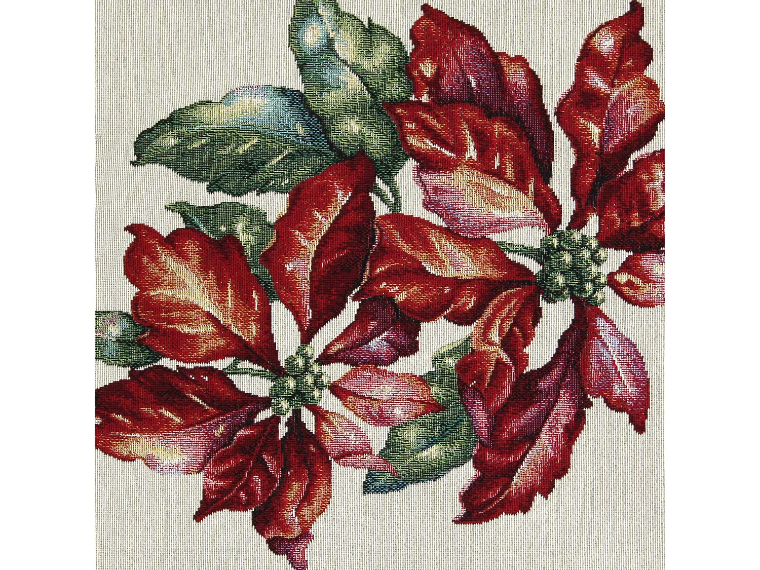 Housse de coussin 45x45 cm DARZO Poinsettia Etoile de Noël polycoton acrylique