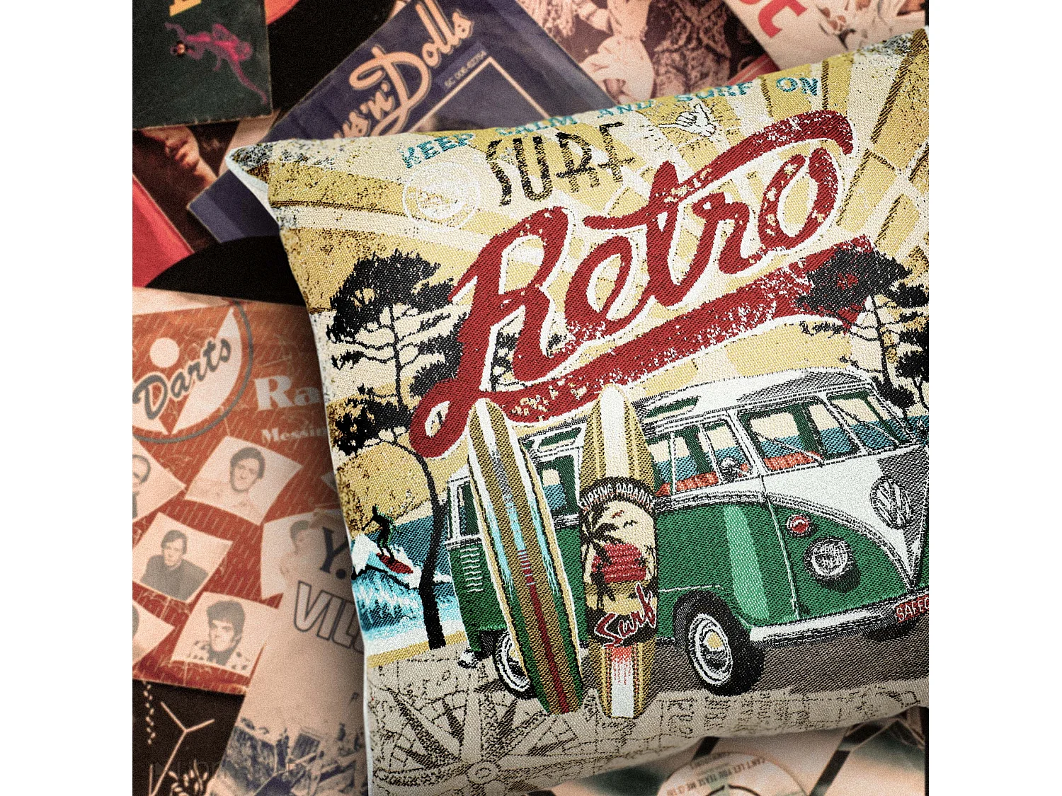 Housse de coussin 45x45 cm KOMBI Vert