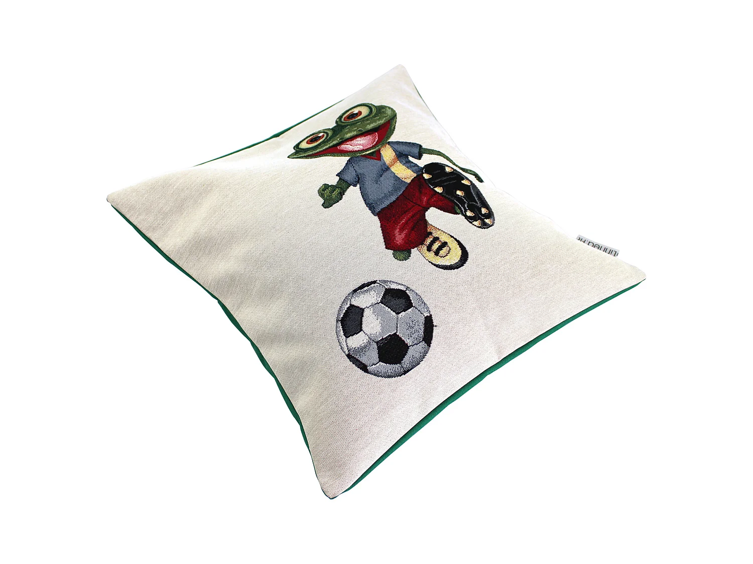 Housse de coussin 45x45 cm GRAZIE Grenouille footballeuse polycoton acrylique