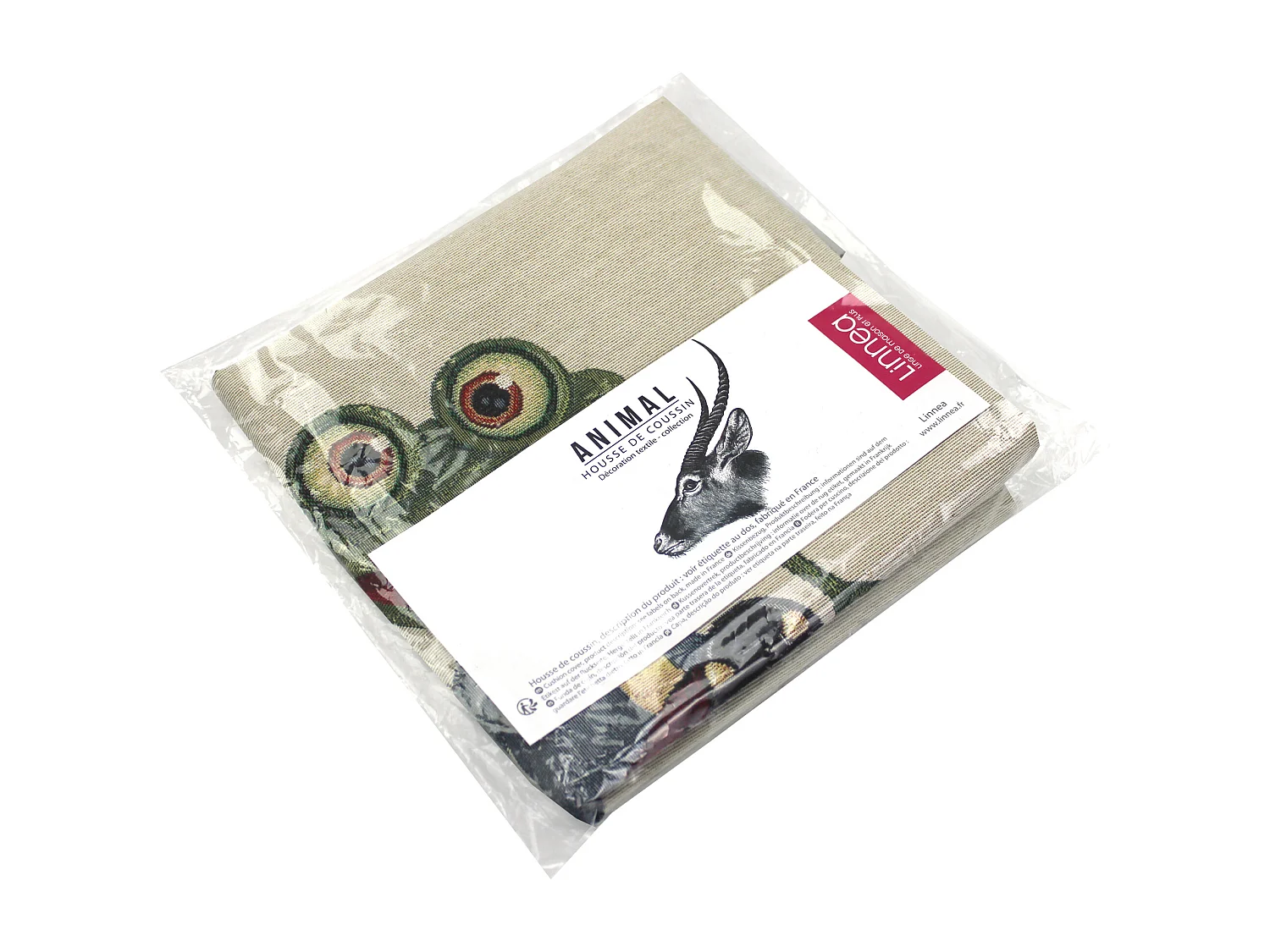 Housse de coussin 45x45 cm GRAZIE Grenouille footballeuse polycoton acrylique