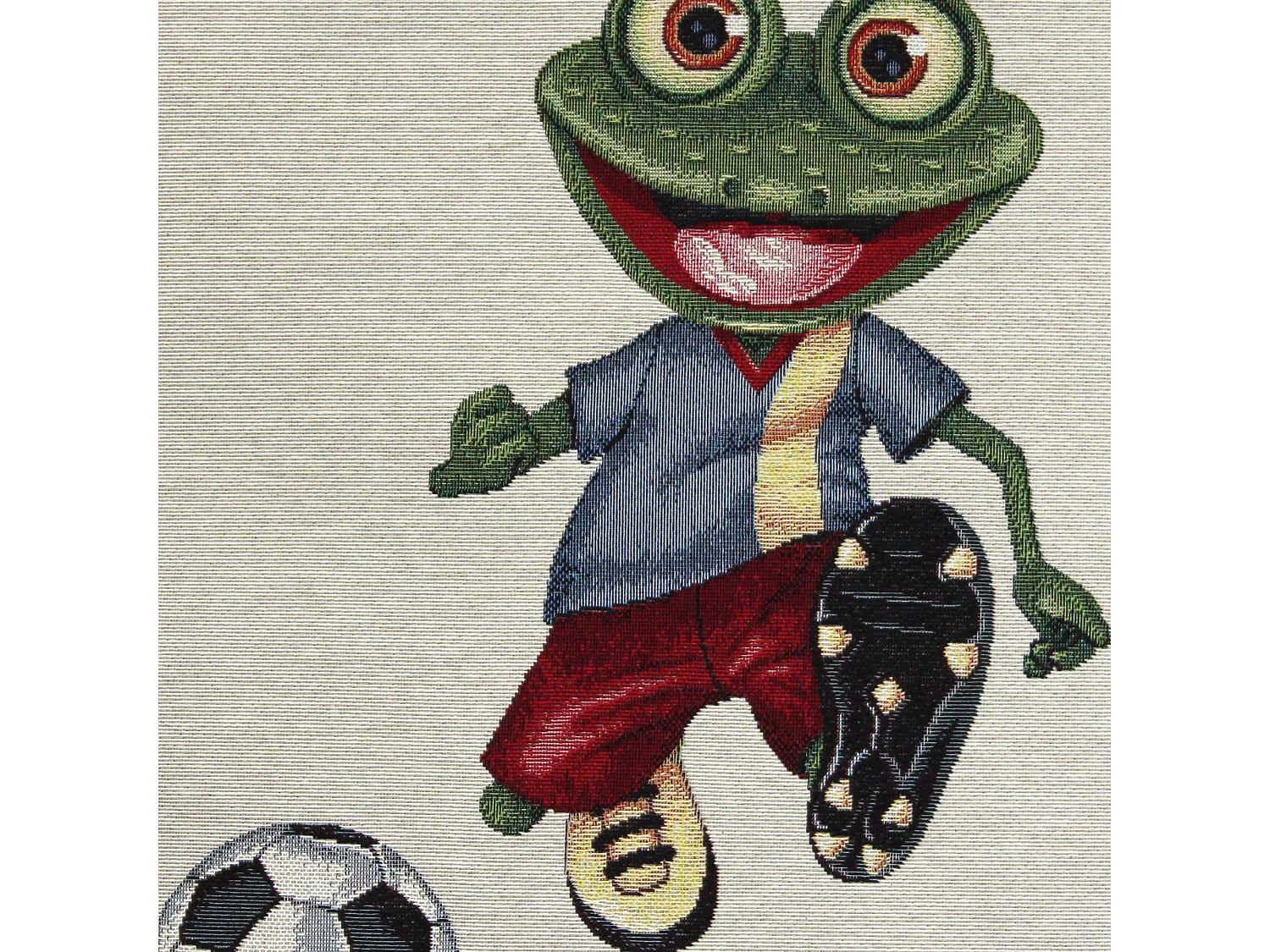 Housse de coussin 45x45 cm GRAZIE Grenouille footballeuse polycoton acrylique