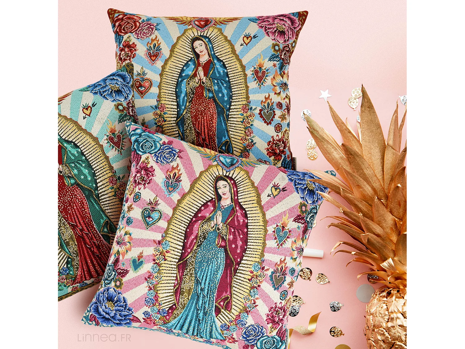 Housse de coussin 45x45 cm GUADALUPE Rose