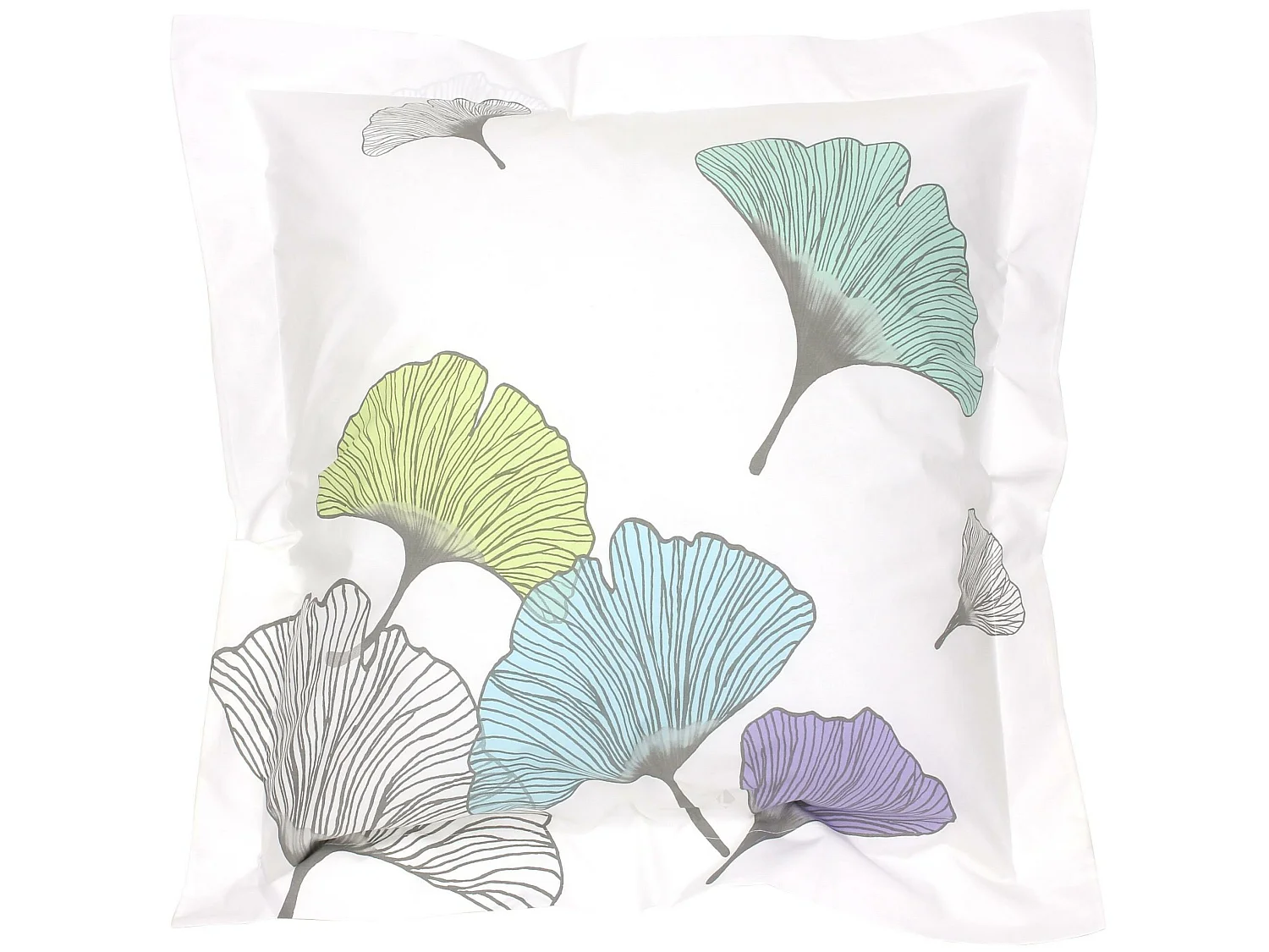 Parure de lit 240x220 cm Percale pur coton GINKGO Bleu