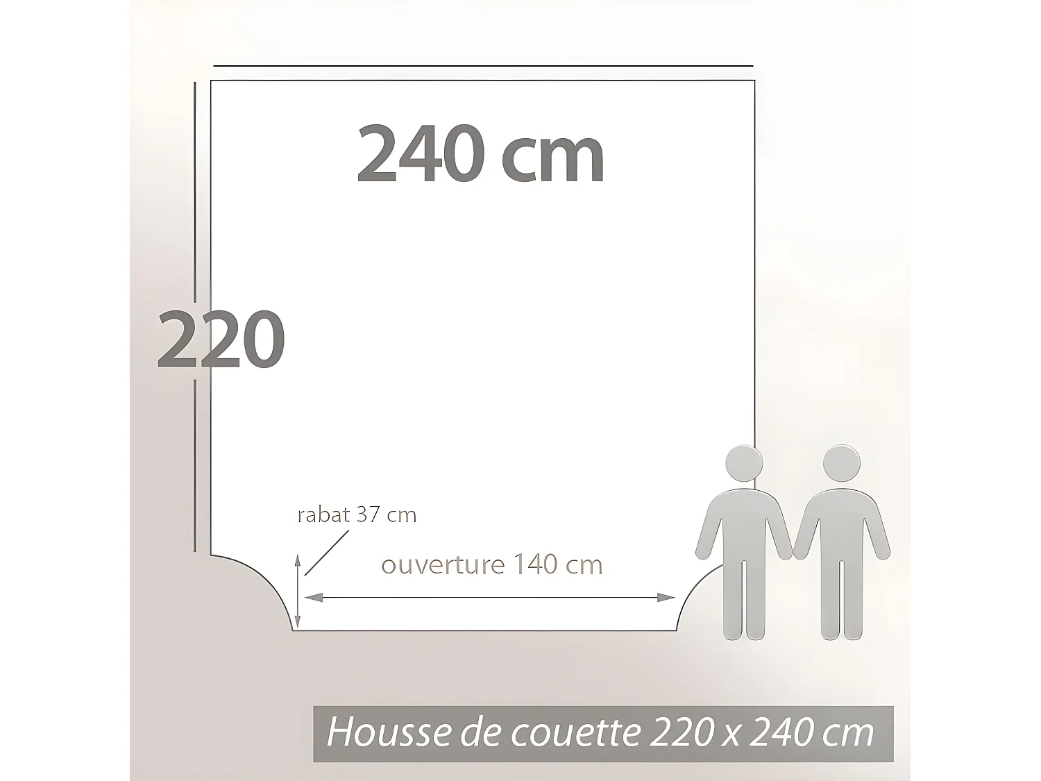 Parure de lit 240x220 cm Percale pur coton GINKGO Bleu