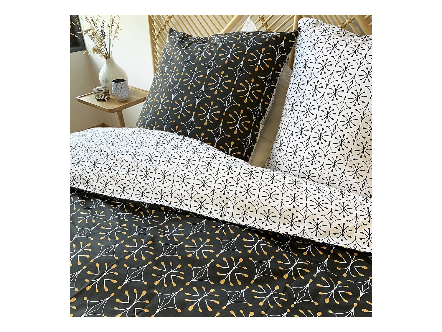 Parure de lit 140x200 cm coton biologique WAG Noir