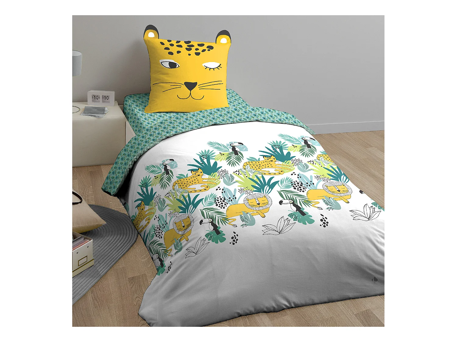 Parure de lit 140x200 cm coton biologique PALACIO Vert