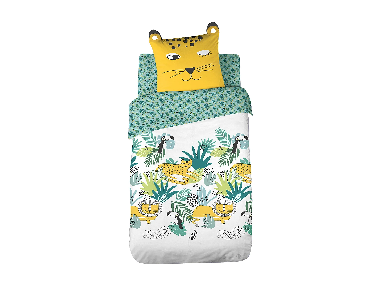 Parure de lit 140x200 cm coton biologique PALACIO Vert