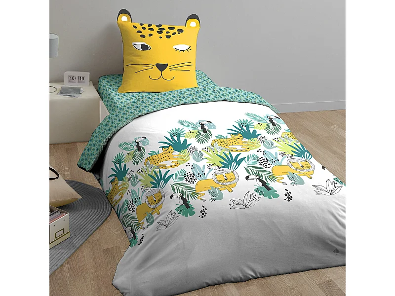 Parure de lit 140x200 cm coton biologique PALACIO Vert