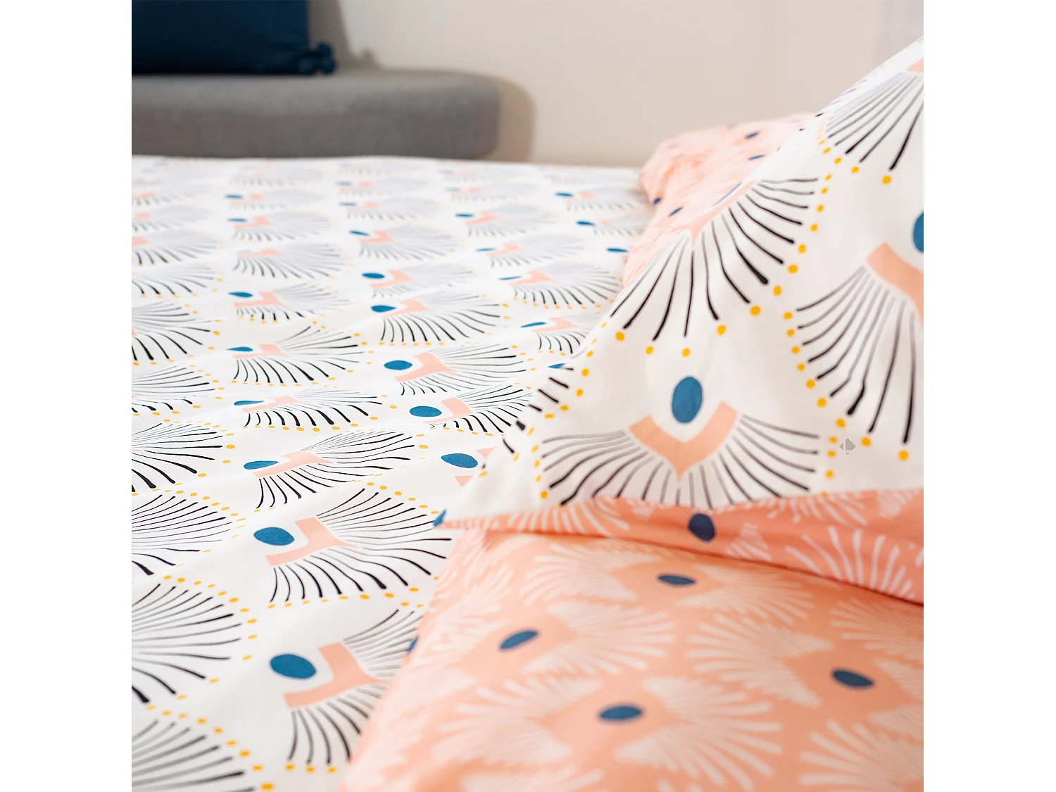 Parure de lit 260x240 cm coton biologique MILLE Blanc 3 pièces