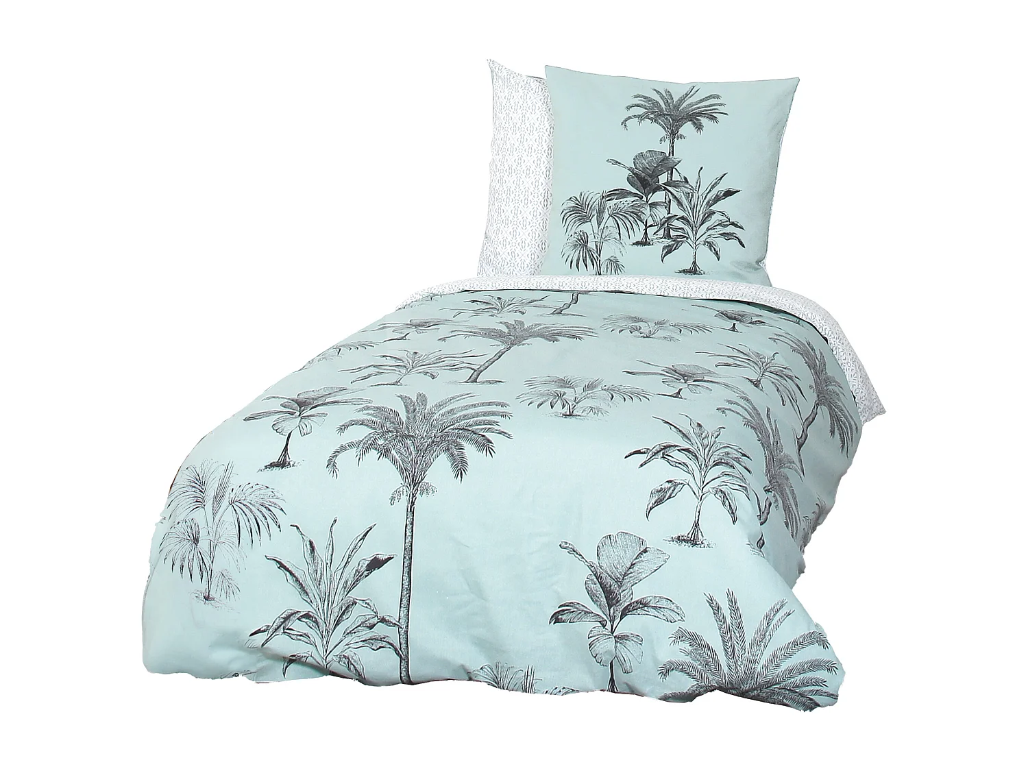 Parure de lit 140x200 cm coton biologique PASSADA Bleu Océan