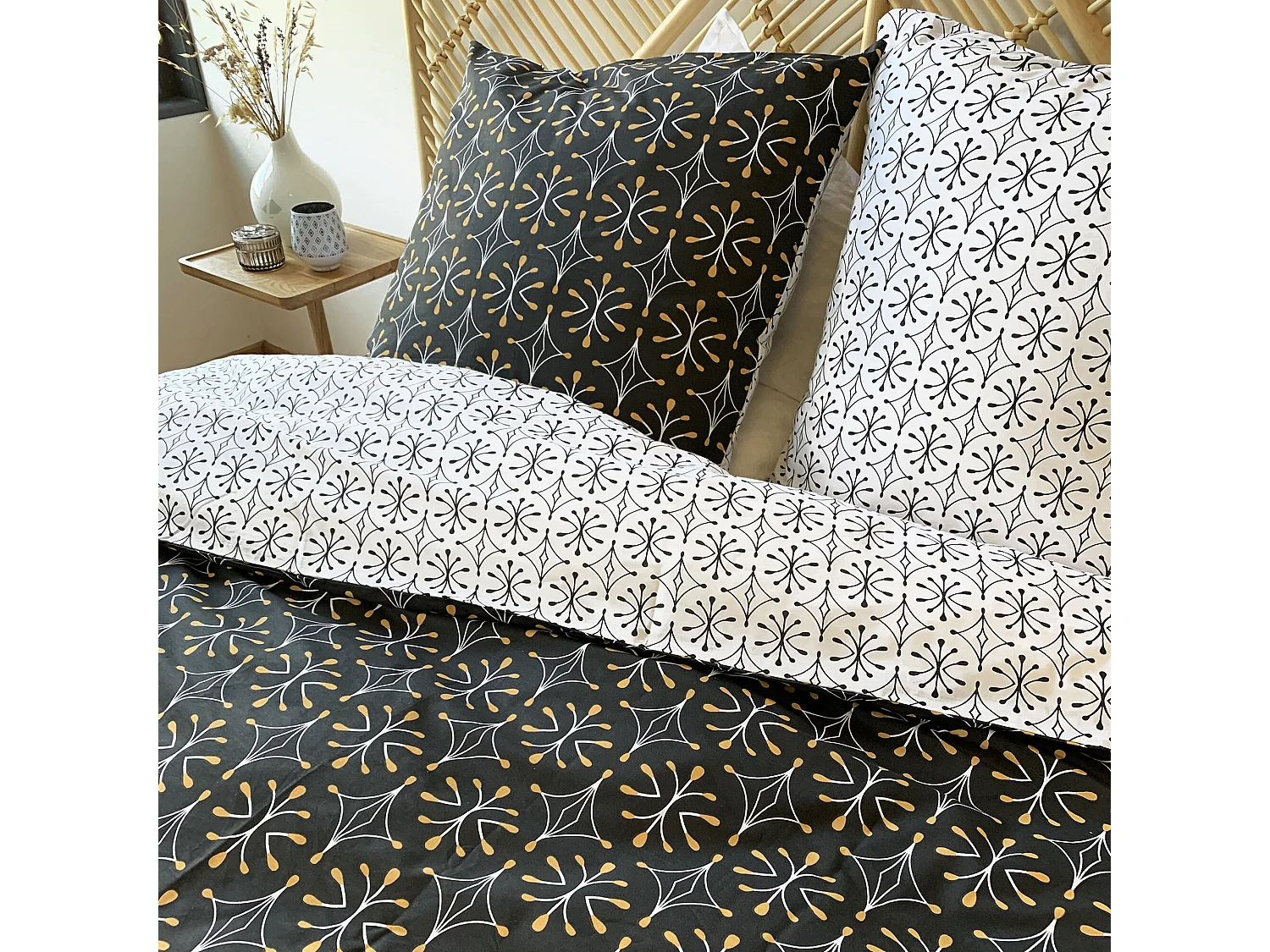 Parure de lit 260x240 cm coton biologique WAG Noir