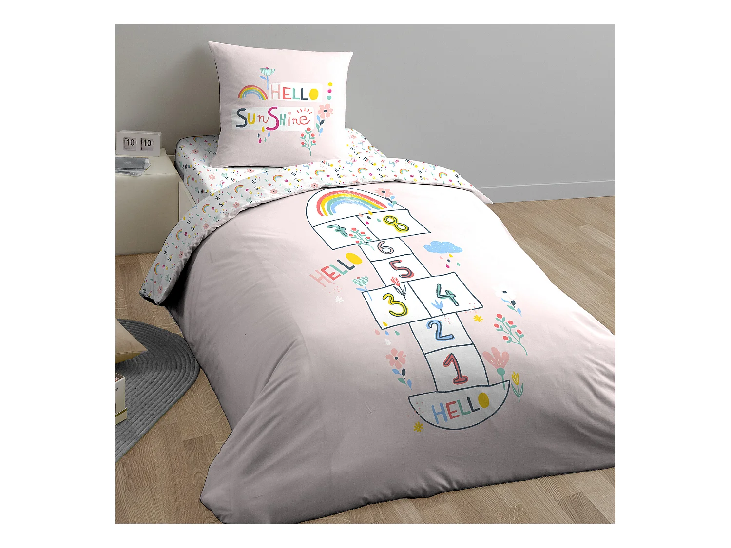 Parure de lit 140x200 cm coton biologique MARELLE Rose