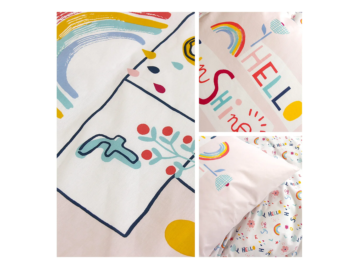 Parure de lit 140x200 cm coton biologique MARELLE Rose