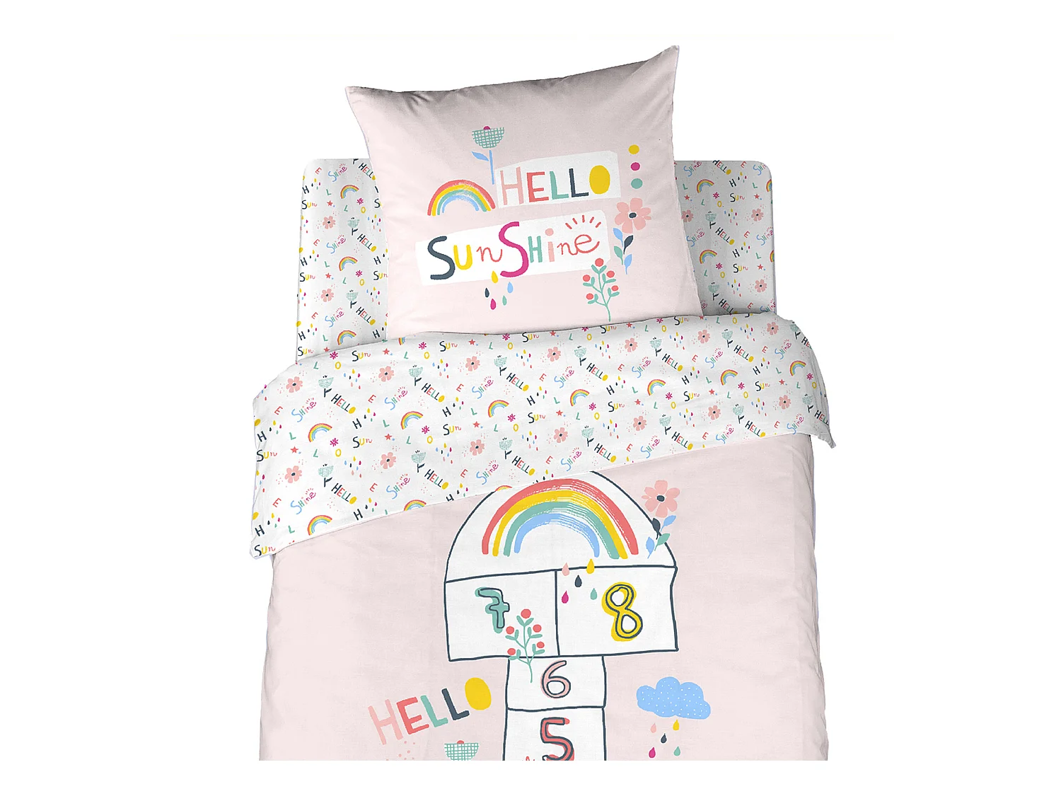 Parure de lit 140x200 cm coton biologique MARELLE Rose