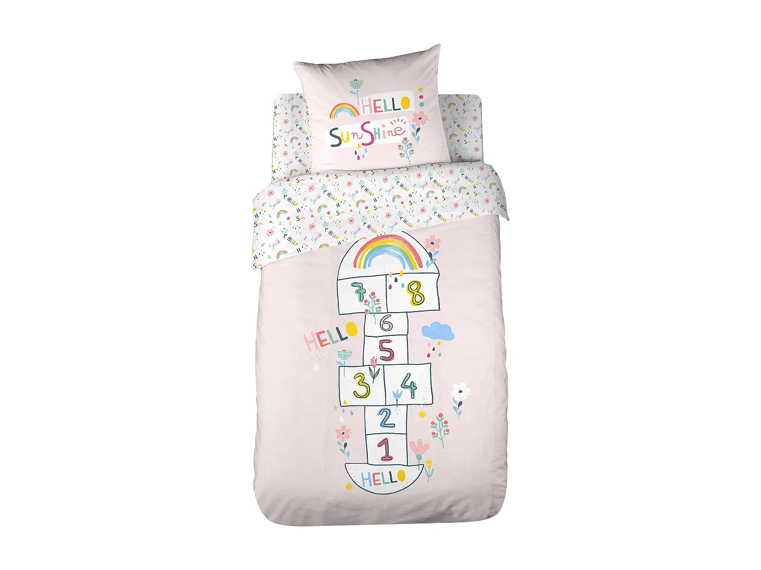 Parure de lit 140x200 cm coton biologique MARELLE Rose