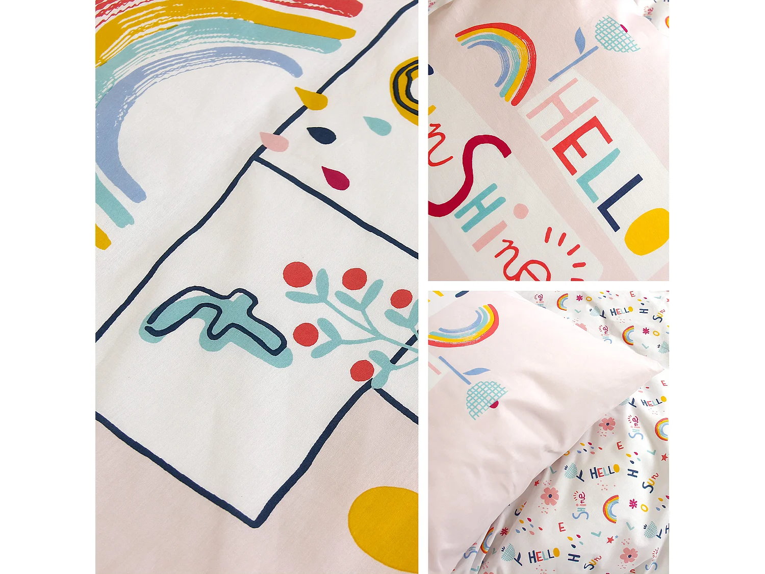 Parure de lit 140x200 cm coton biologique MARELLE Rose