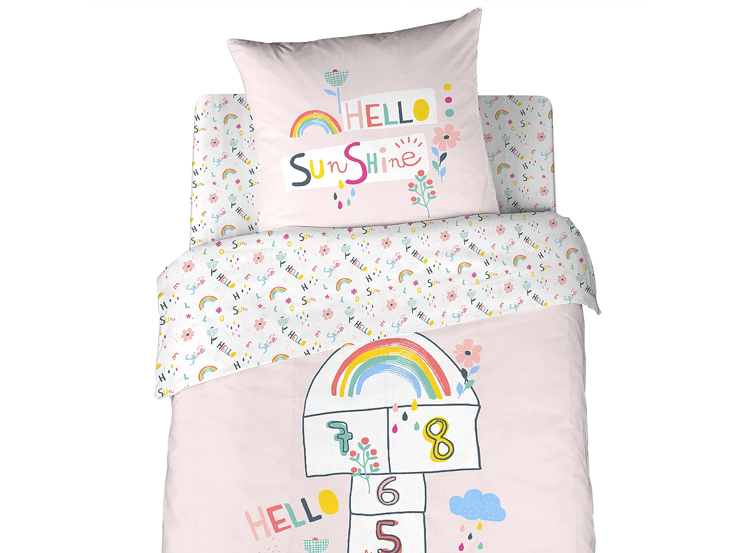 Parure de lit 140x200 cm coton biologique MARELLE Rose