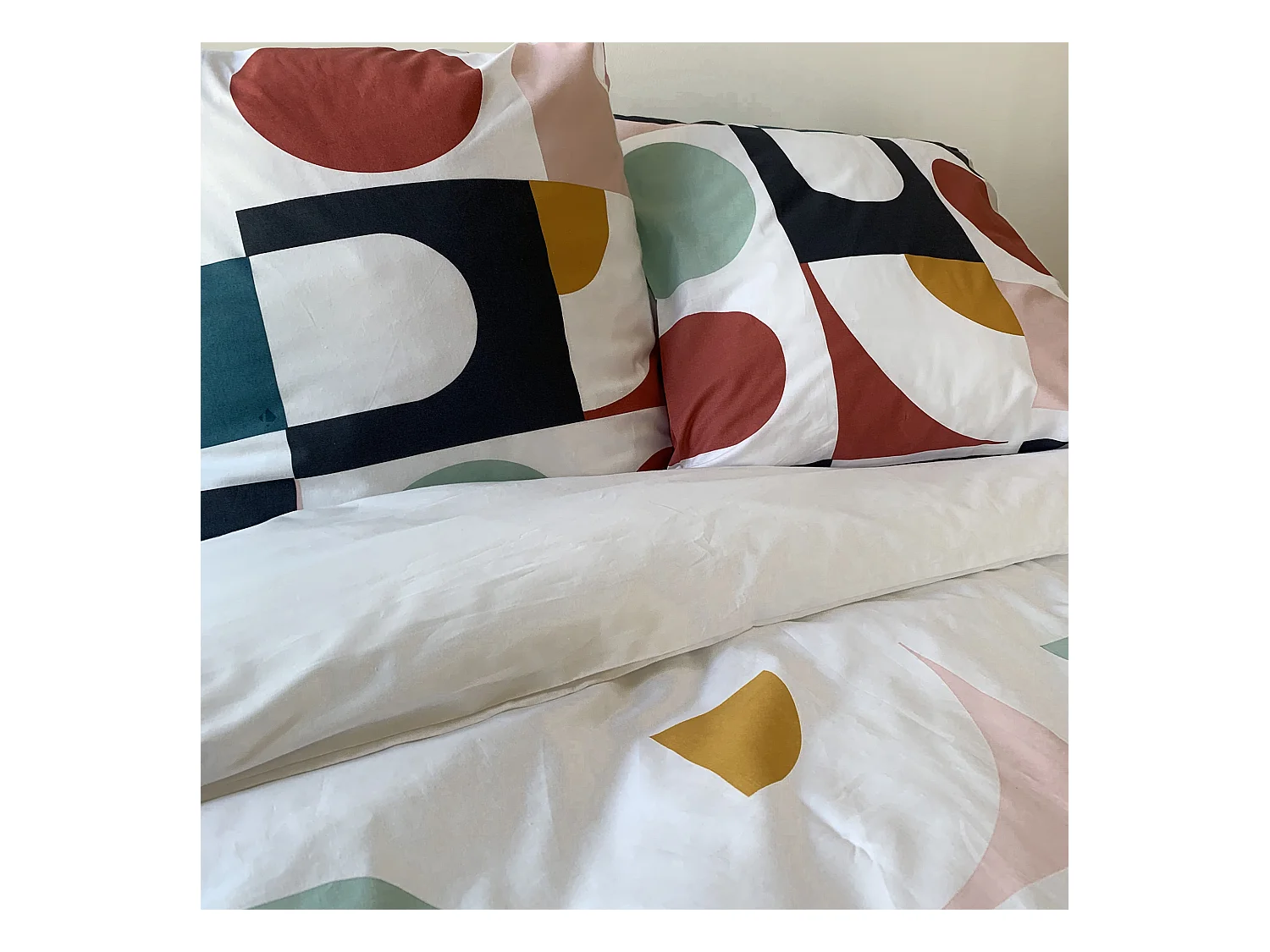 Parure de lit 260x240 cm coton biologique TITANE Blanc