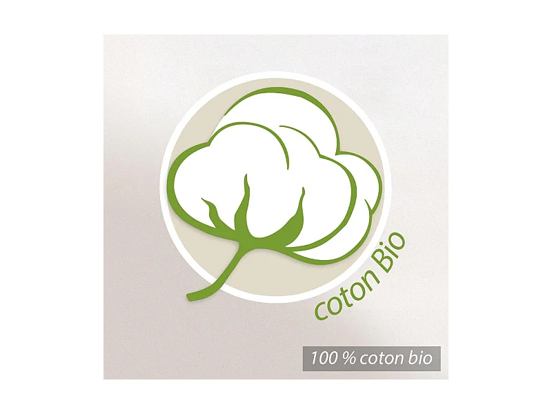 Parure de lit 260x240 cm coton biologique TITANE Blanc