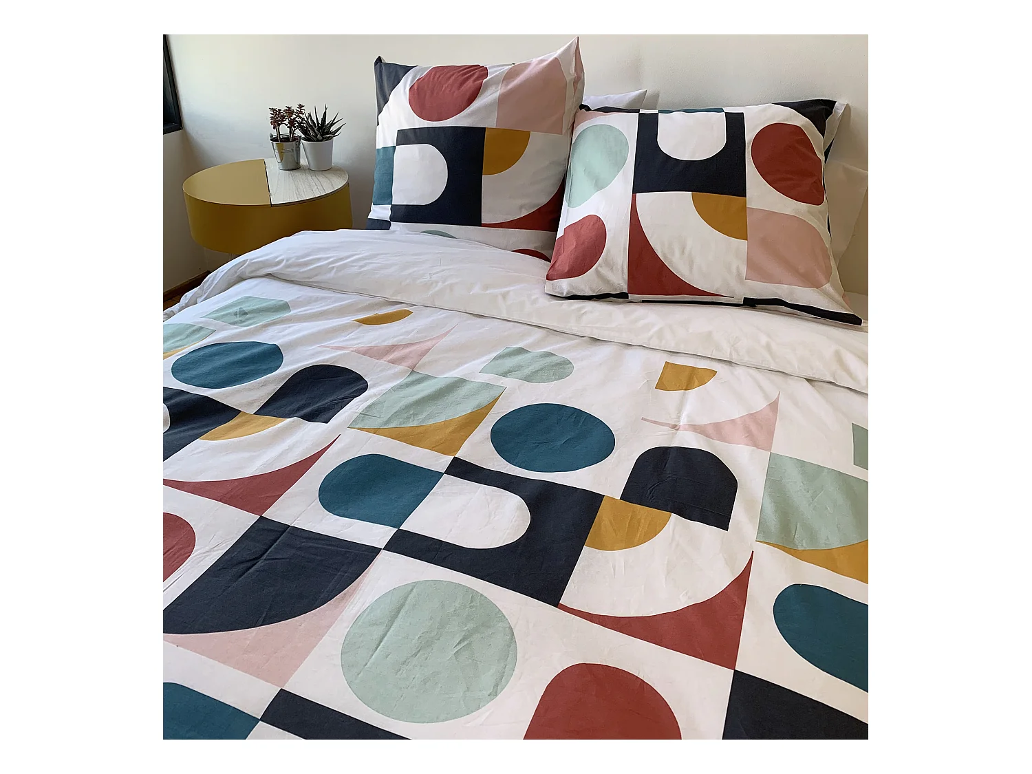 Parure de lit 260x240 cm coton biologique TITANE Blanc