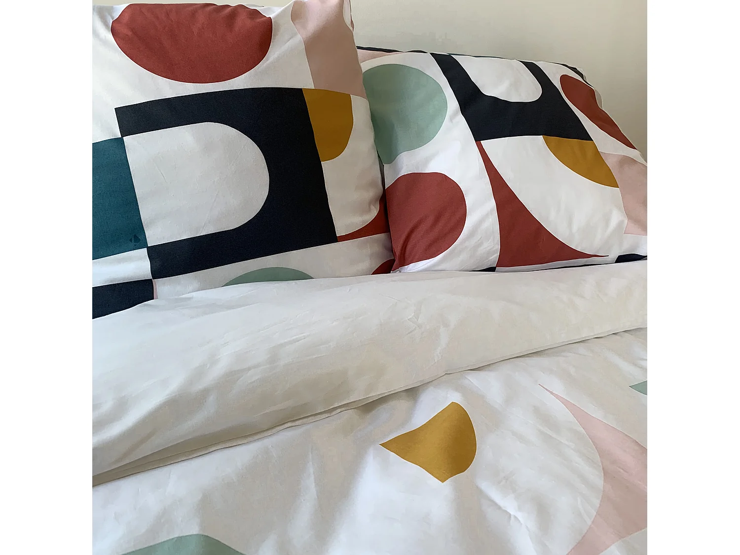 Parure de lit 260x240 cm coton biologique TITANE Blanc