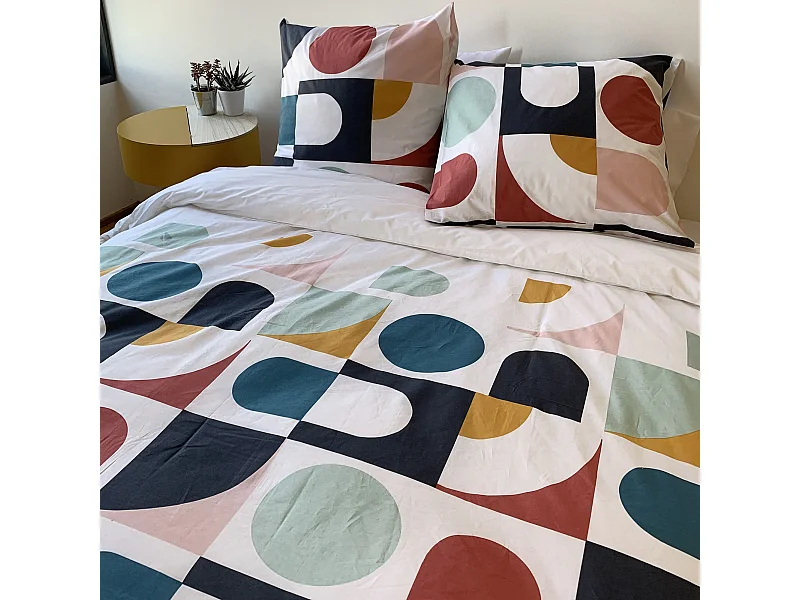 Parure de lit 240x220 cm coton biologique TITANE Blanc