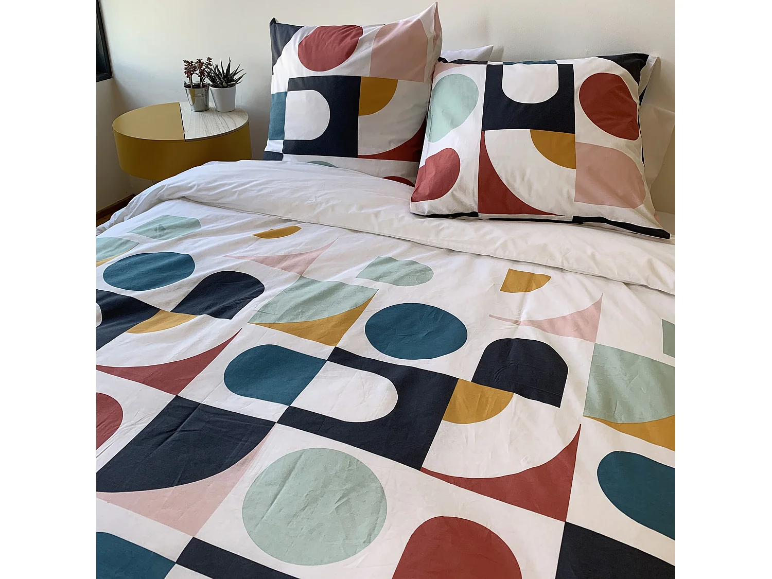 Parure de lit 240x220 cm coton biologique TITANE Blanc