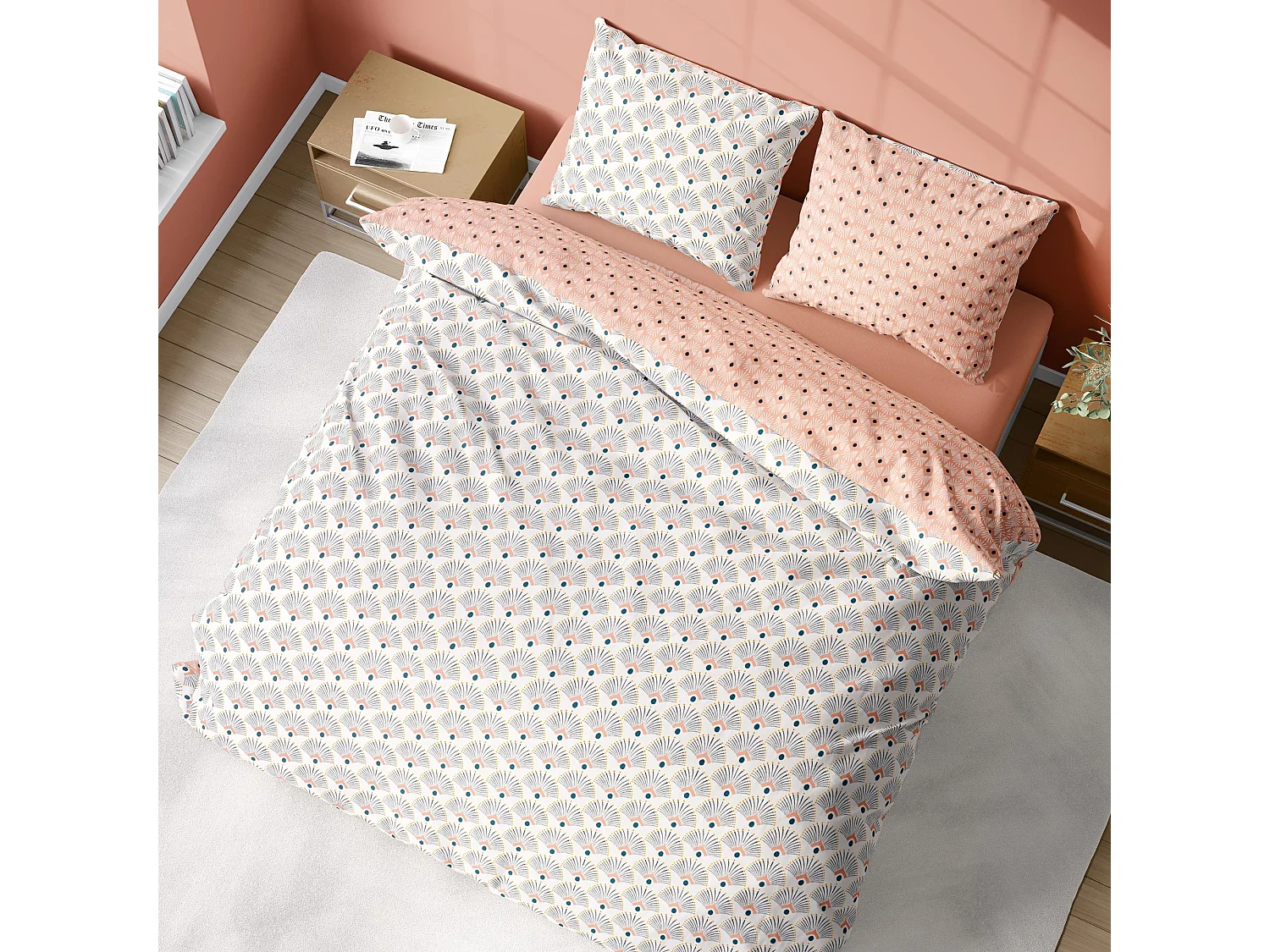 Parure de lit 240x220 cm coton biologique MILLE Blanc 3 pièces