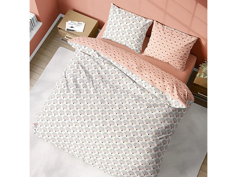 Parure de lit 240x220 cm coton biologique MILLE Blanc 3 pièces