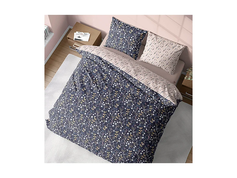 Parure de lit 240x220 cm coton biologique DOVE Bleu