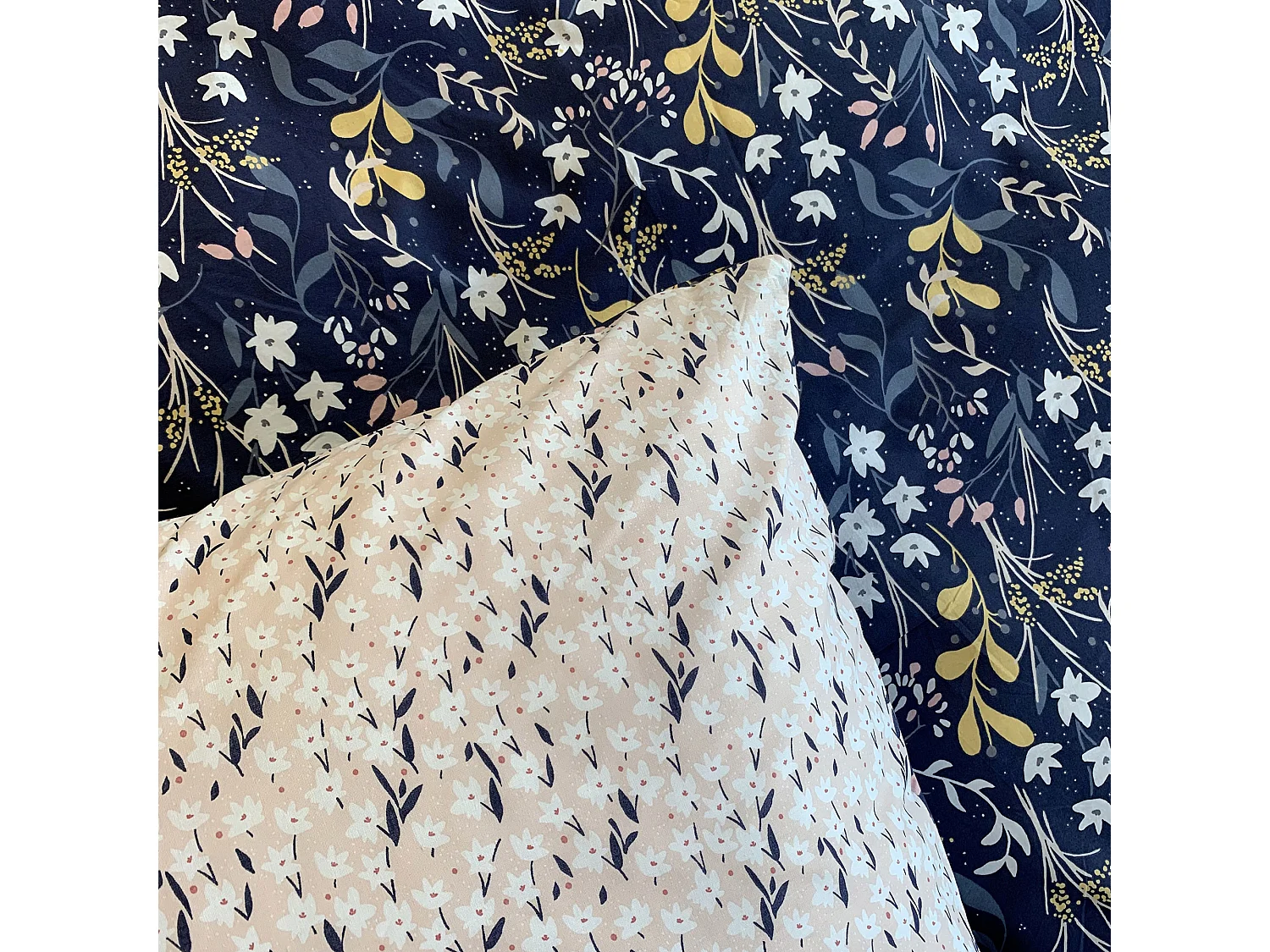 Parure de lit 240x220 cm coton biologique DOVE Bleu