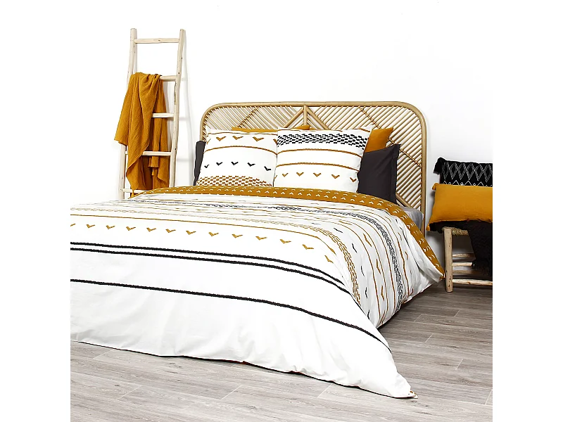 Parure de lit 260x240 cm coton biologique TAPIS Blanc