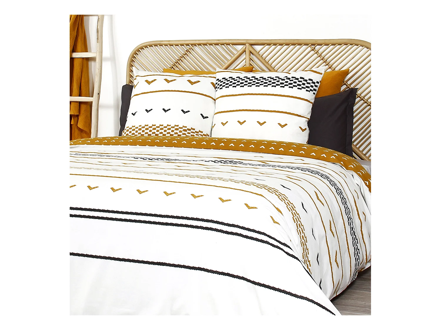 Parure de lit 260x240 cm coton biologique TAPIS Blanc