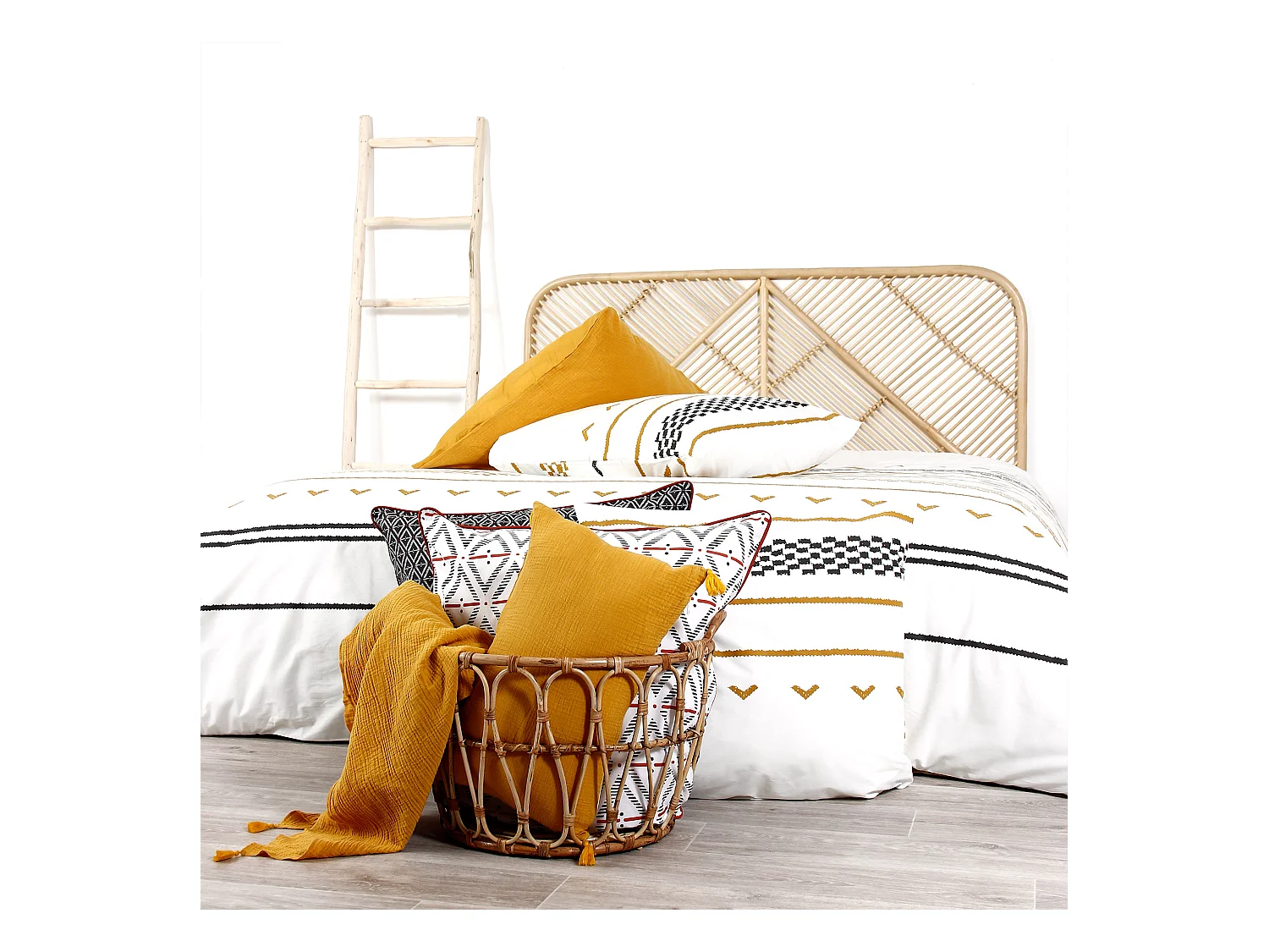 Parure de lit 260x240 cm coton biologique TAPIS Blanc