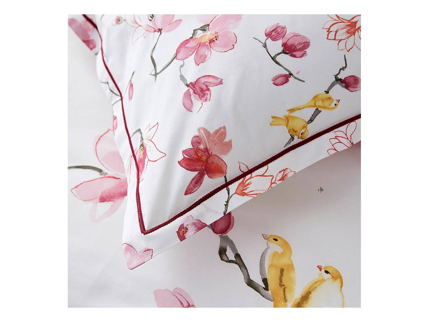 Parure de lit 240x220 cm percale coton ELISA Rose 3 pièces