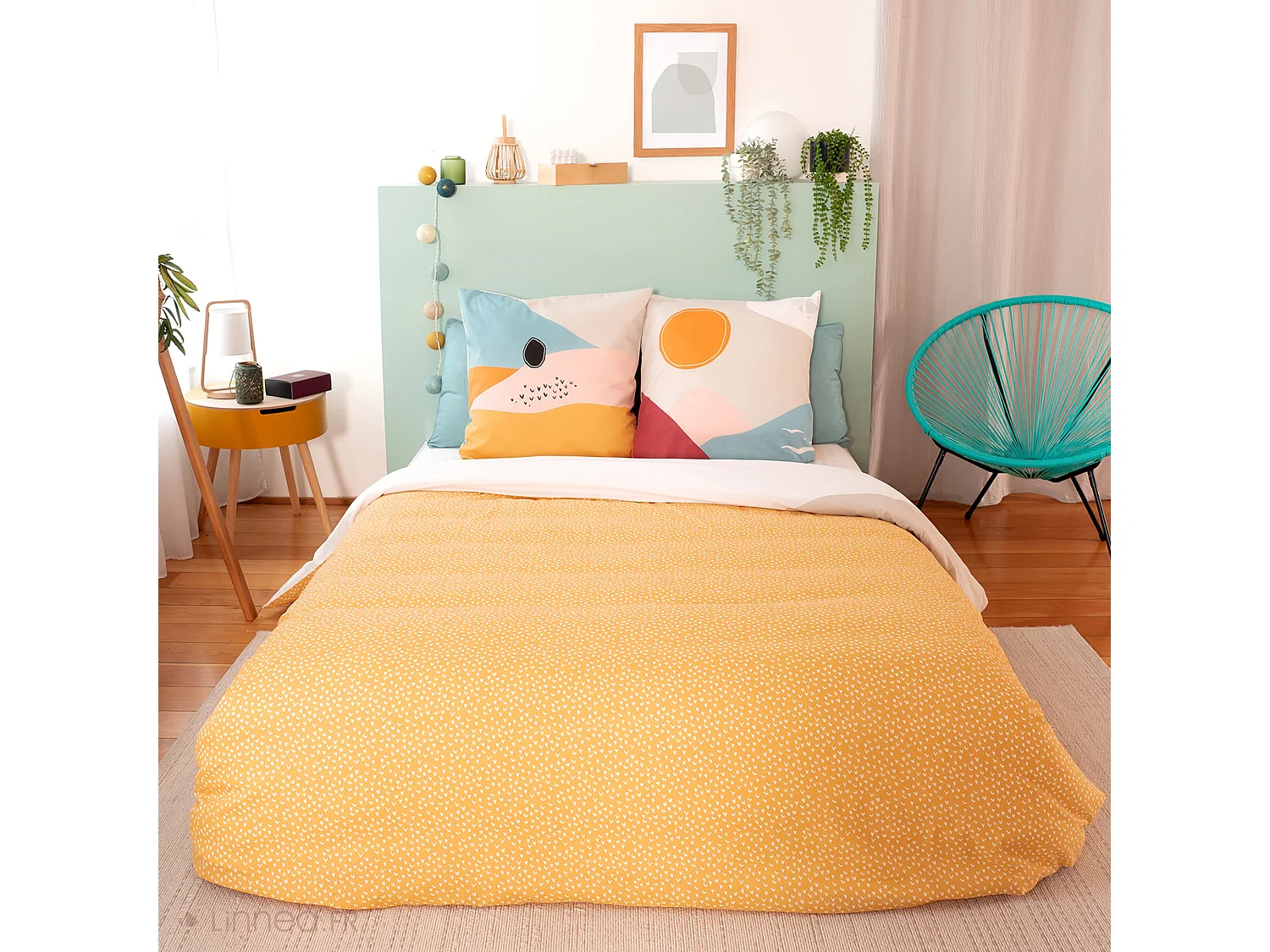 Parure de lit 240x220 cm polycoton VALLON multicolore 3 pièces