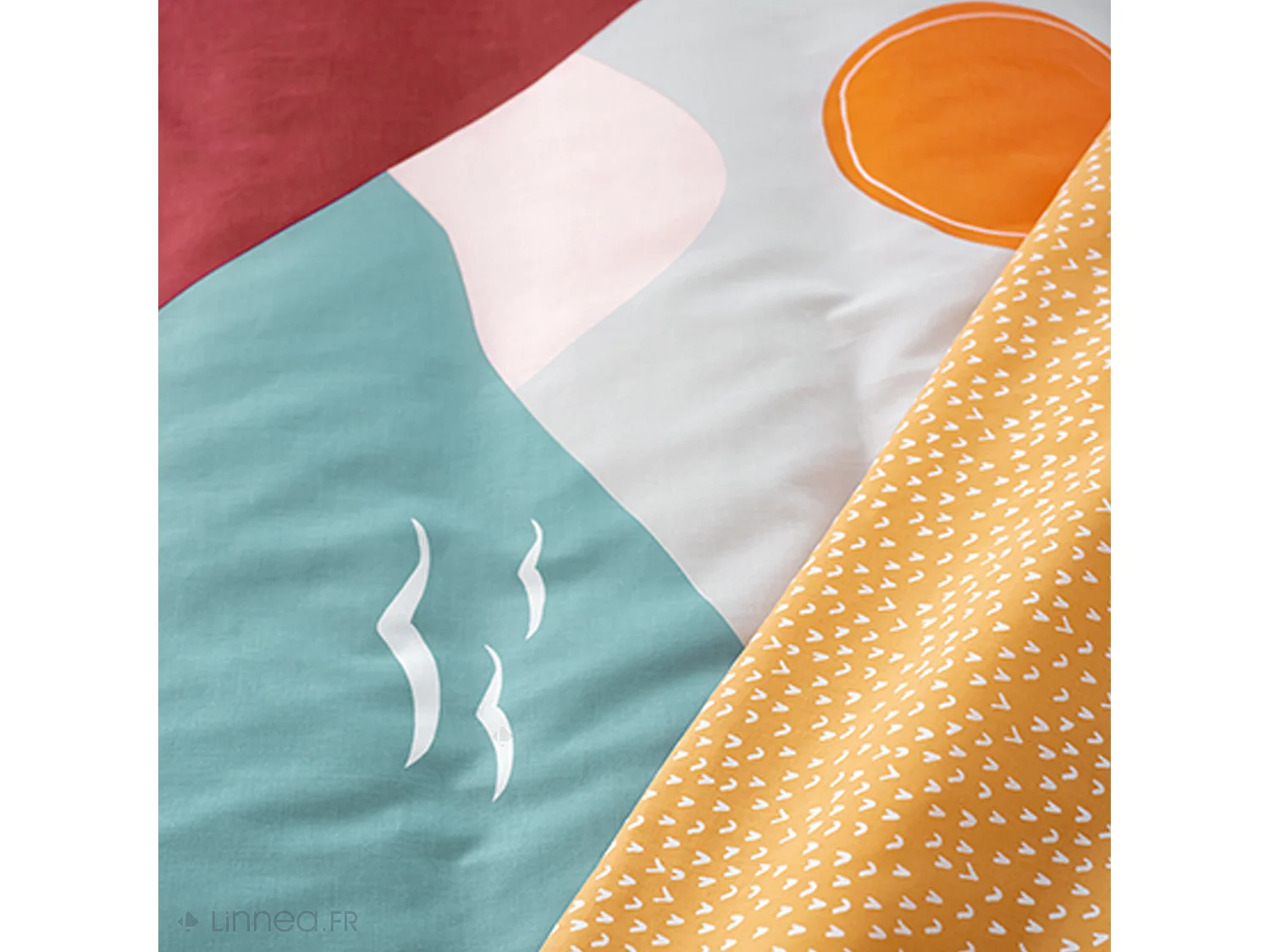 Parure de lit 240x220 cm polycoton VALLON multicolore 3 pièces