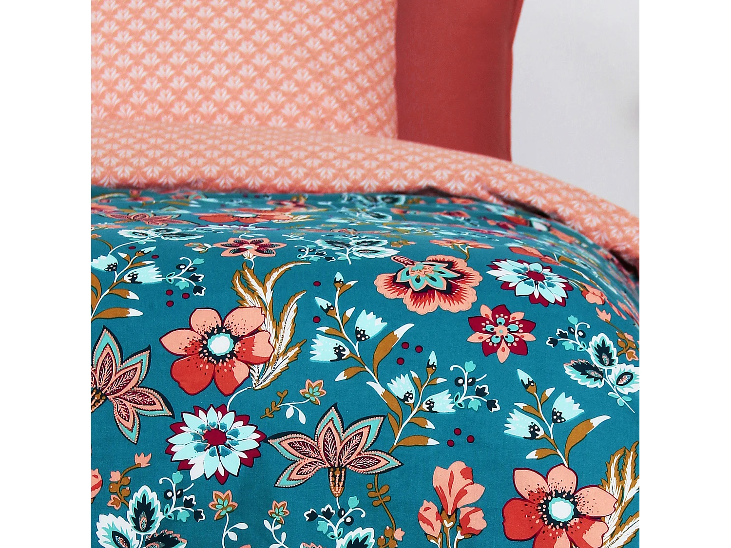 Parure de lit 260x240 cm coton biologique ISPRA Rose