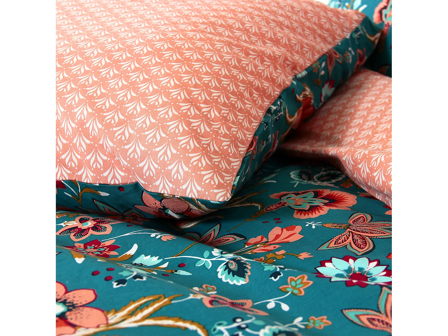 Parure de lit 260x240 cm coton biologique ISPRA Rose