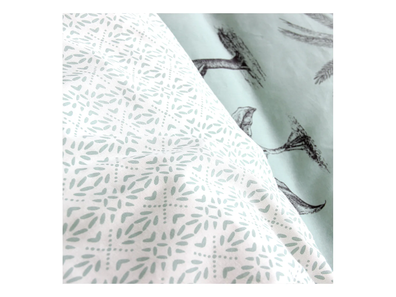 Parure de lit 240x220 cm coton biologique PASSADA Bleu Océan