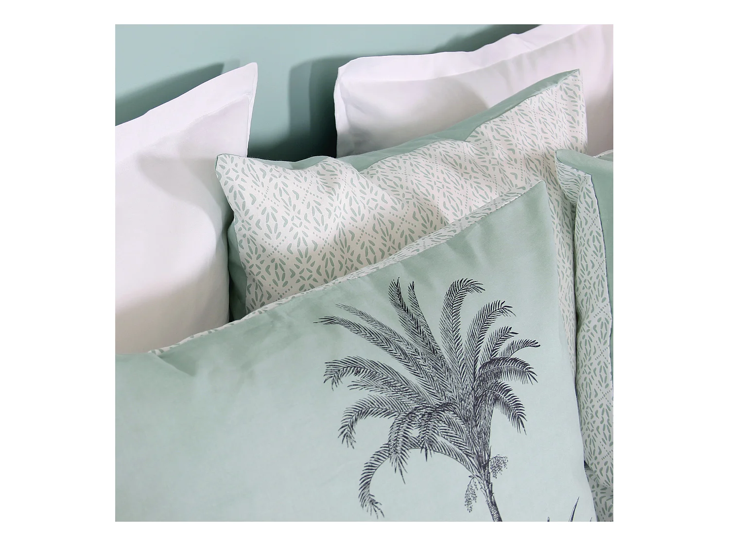 Parure de lit 240x220 cm coton biologique PASSADA Bleu Océan