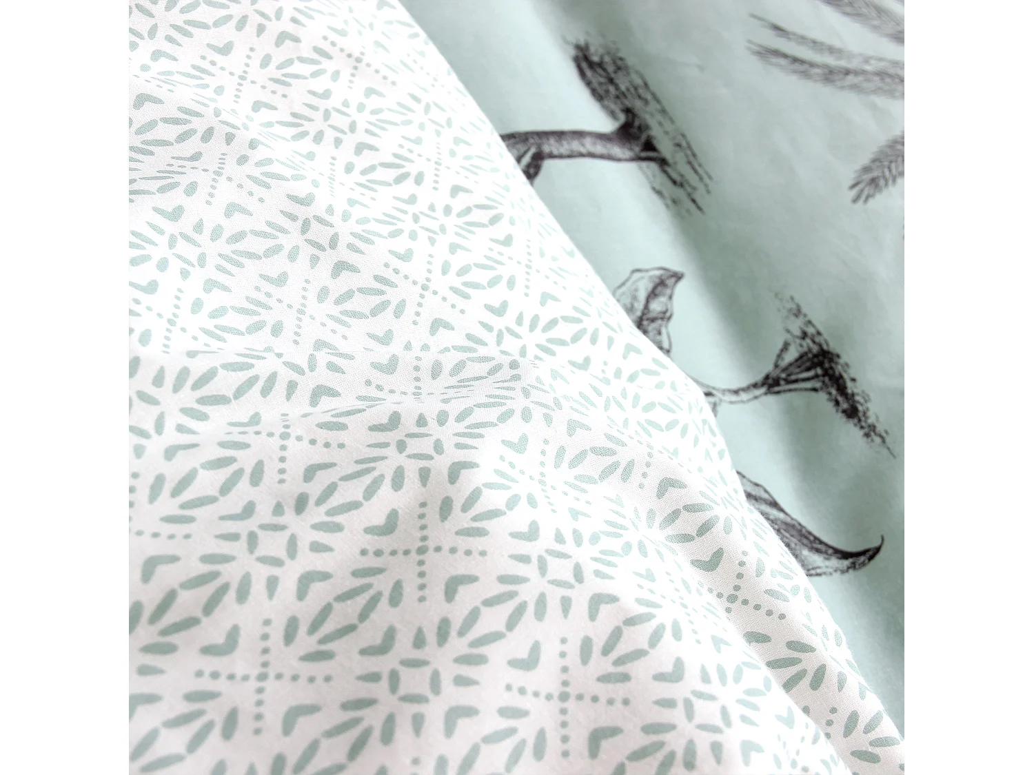 Parure de lit 240x220 cm coton biologique PASSADA Bleu Océan