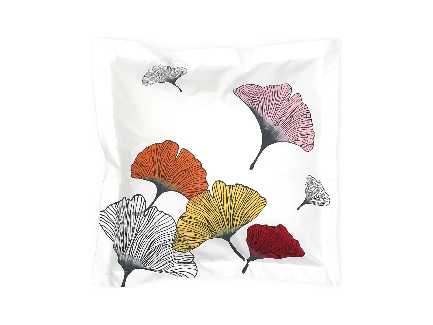 Parure de lit 200x200 cm Percale pur coton GINKGO Rose