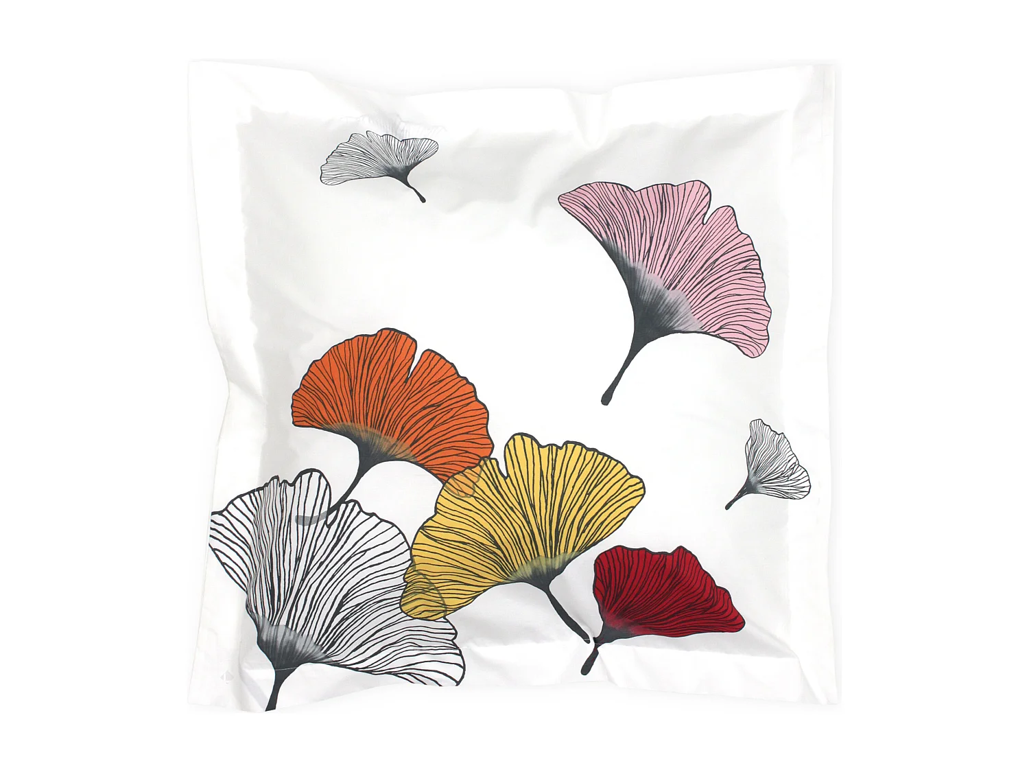 Parure de lit 280x240 cm Percale pur coton GINKGO Rose