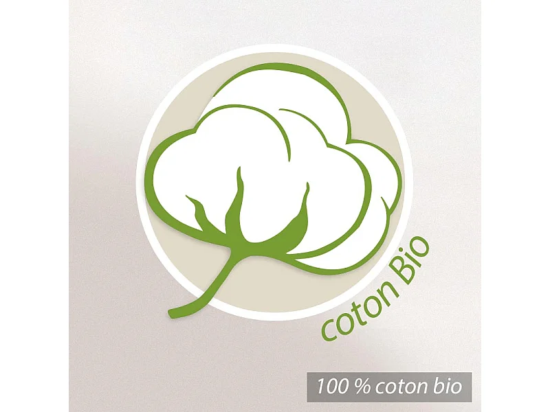 Drap housse imprimé 90x200 cm coton biologique AIR à rayures Bleu marine et Blanc Bonnet 30 cm