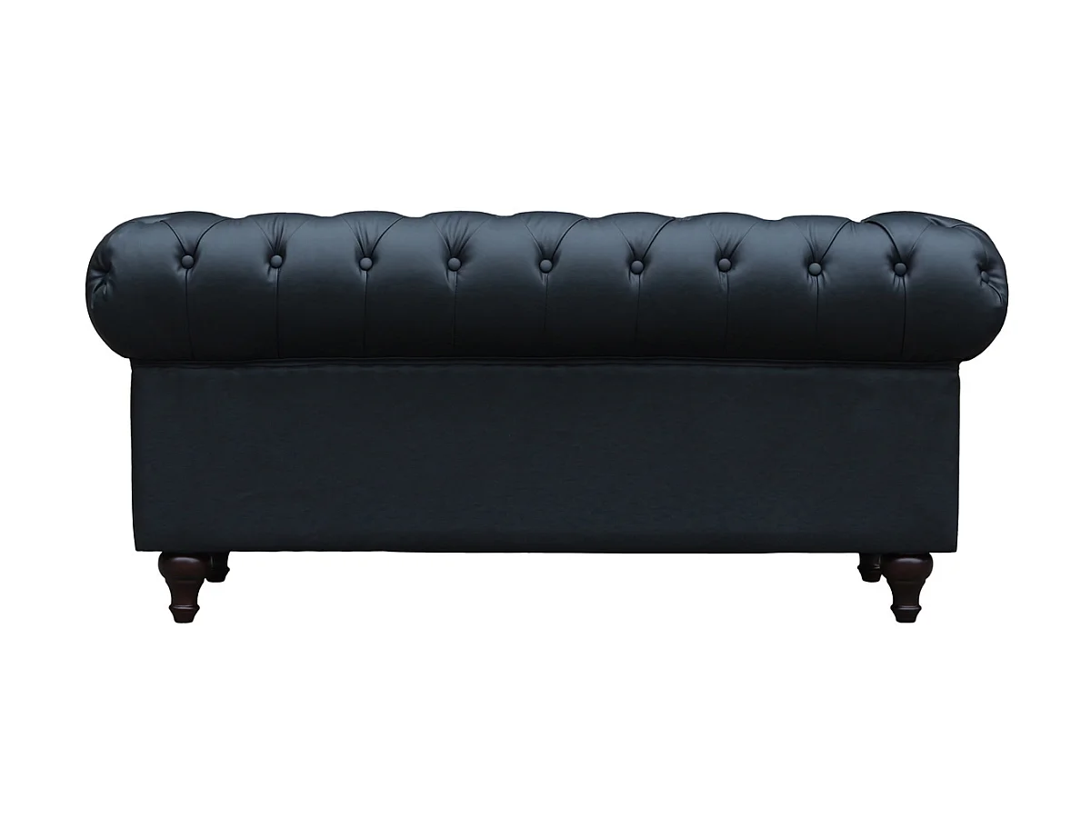 Canapé fixe Chesterfield "Aliza" - 157 x 82 x 70 cm - 2 places - Noir